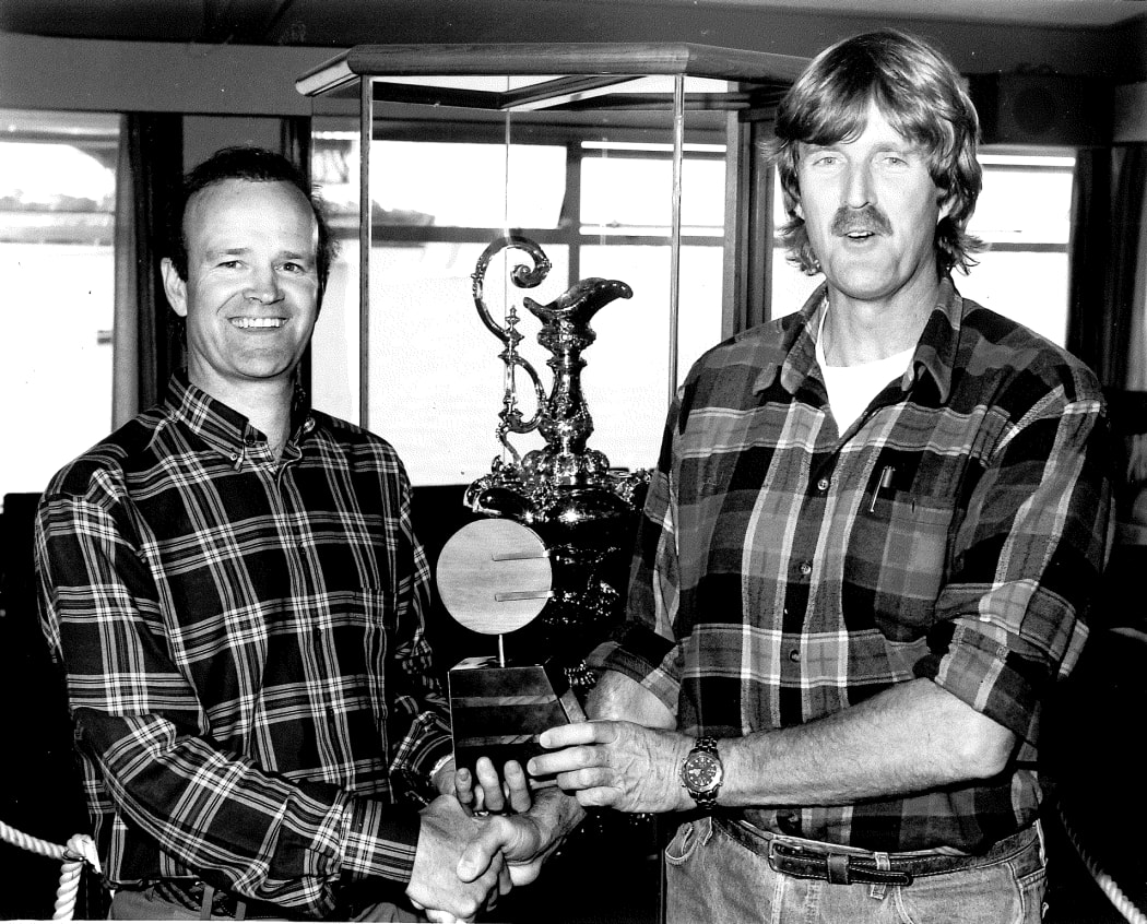 Rendell McIntosh (L) and NZ sailor Sir peter Blake (R)