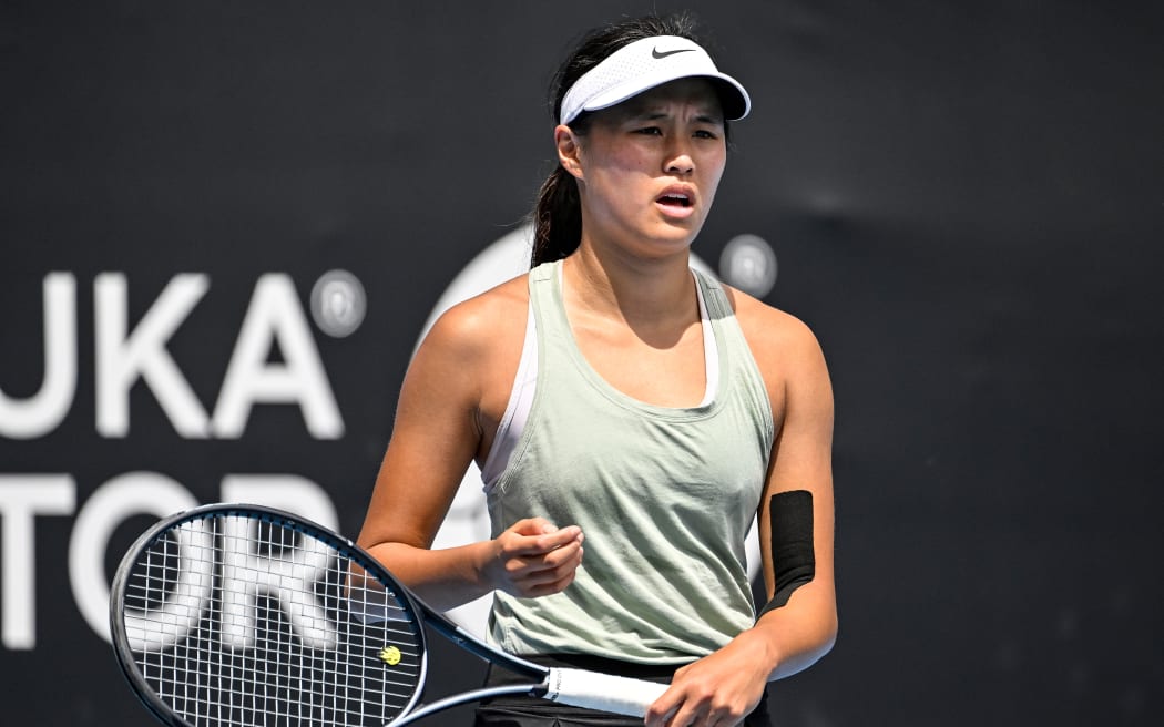 Elyse Tse of New Zealand during the New Zealand playoff match for the Women’s  ASB Classic at ASB Tennis Arena, Auckland, New Zealand on Wednesday 27 December 2023. Photo credit: Alan Lee / www.photosport.nz