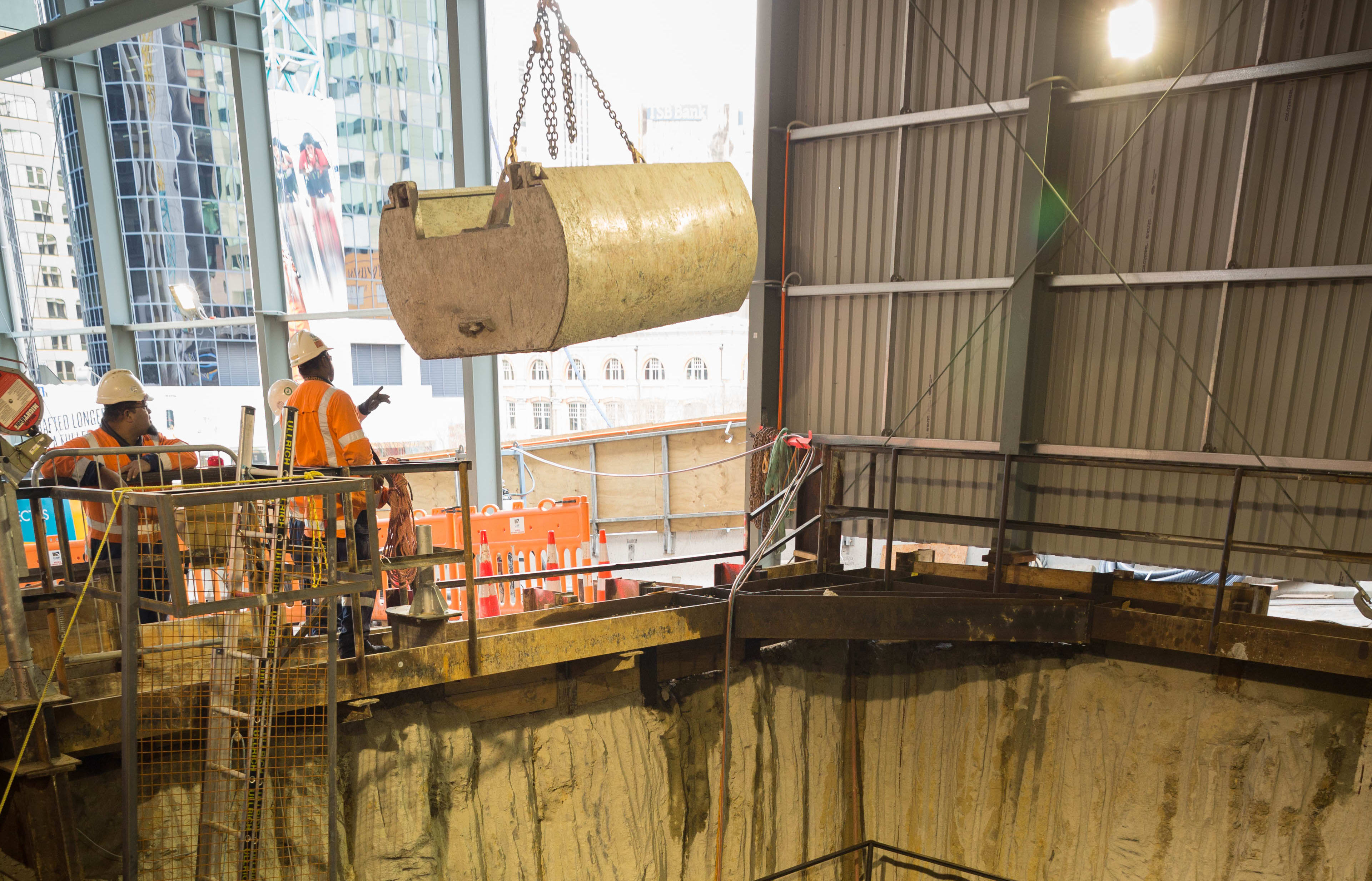 City Rail Link: works at corner of Albert and Victoria Street.