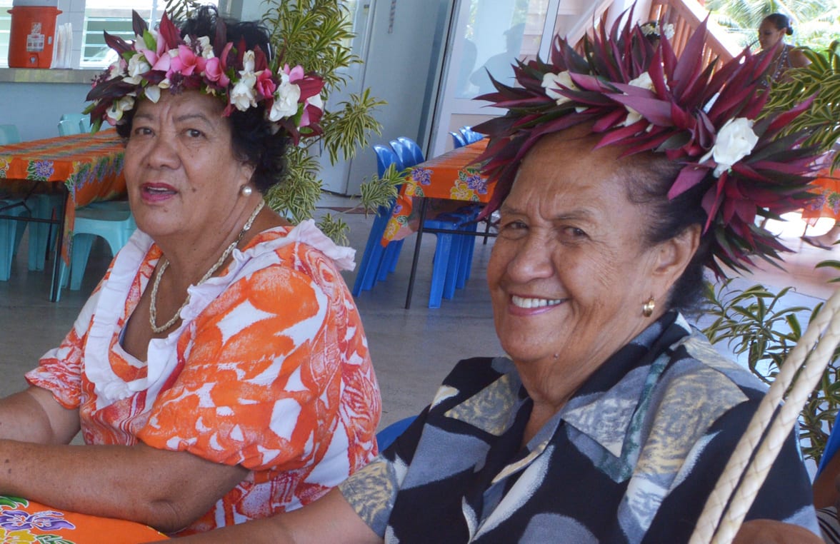 Cook Islanders elderly people sitting together.