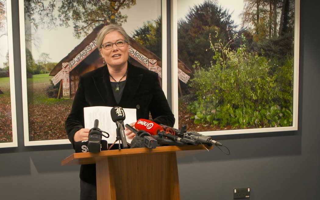Acting New Zealand High Commissioner in London speaking to media