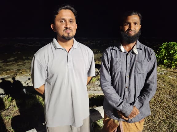 Asylum seekers who are staying in the community, Umair Bacha (left) from Pakistan and Mohammad Saju Ahmed from Bangladesh