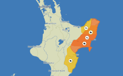 MetService issued orange rain and wind warnings for the East Coast regions on 24 June, 2024.
