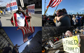 Biden supporters celebrate after the announcement.