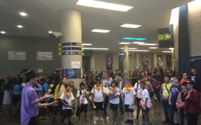 Children warming up for the Ukelele Festival 2016
