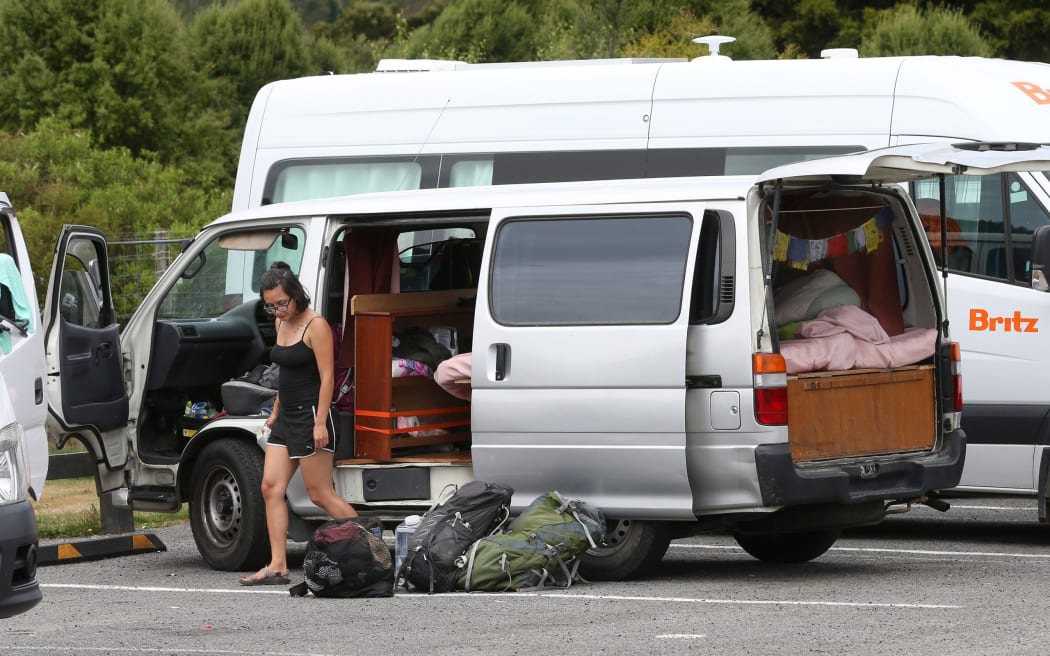 Freedom campers parked up at Koromiko, near Picton, in 2016. Freedom campers in Marlborough must now have certified self-contained vehicles.