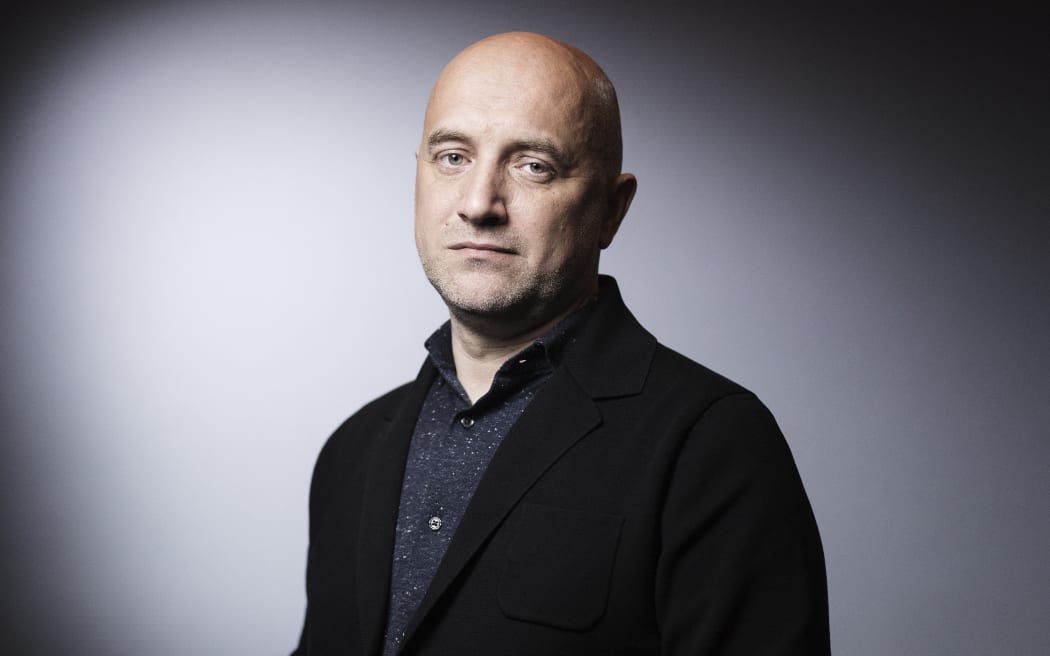 In this file photograph taken on March 17, 2018, Russian writer Zakhar Prilepine
poses during a photo session in Paris. - Prominent pro-Kremlin writer and Russian nationalist was injured on May 6, in a car "explosion" and one other person was killed, the interior ministry said, after a string of recent drone attacks in Russia amid the fighting in Ukraine. (Photo by JOEL SAGET / AFP)