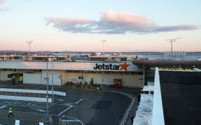 Auckland Airport Domestic Terminal with Jestar signage on the exterior of the building.