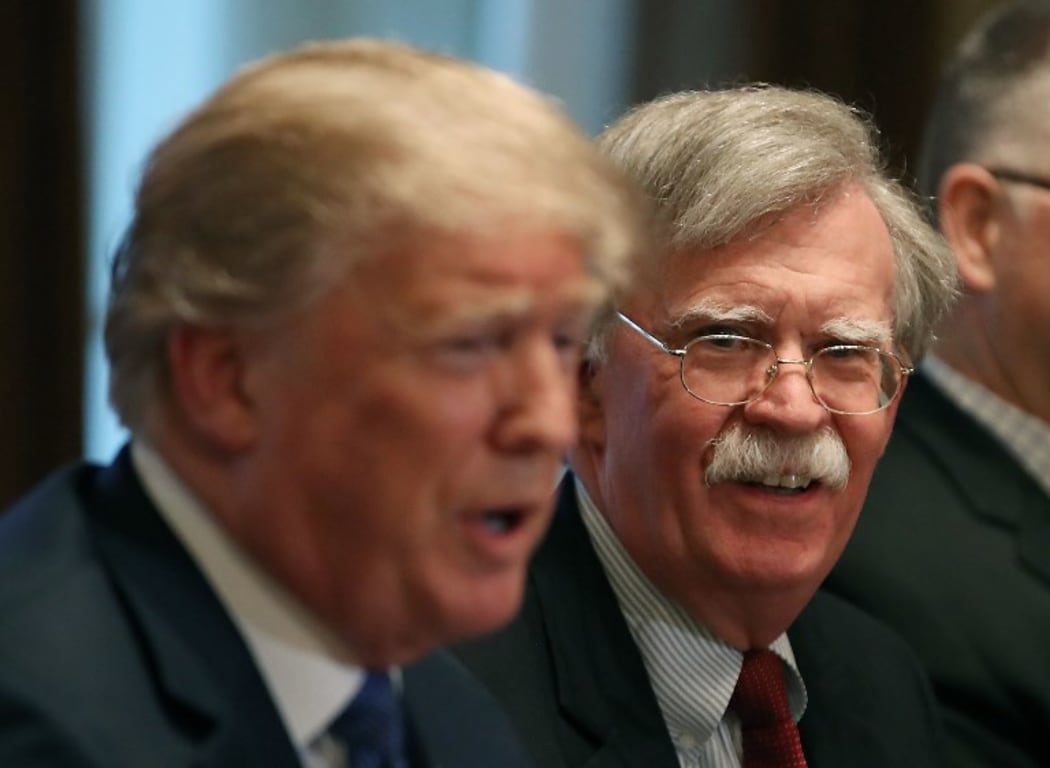 White House National Security adviser John Bolton with US President Donald Trump.