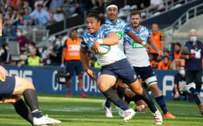 Caleb Clarke in action during the Highlanders v Blues Super Rugby Pacific match at Forsyth Barr Stadium, Dunedin, New Zealand on Saturday 27 March 2022.
Mandatory credit: Michael Thomas / www.photosport.nz