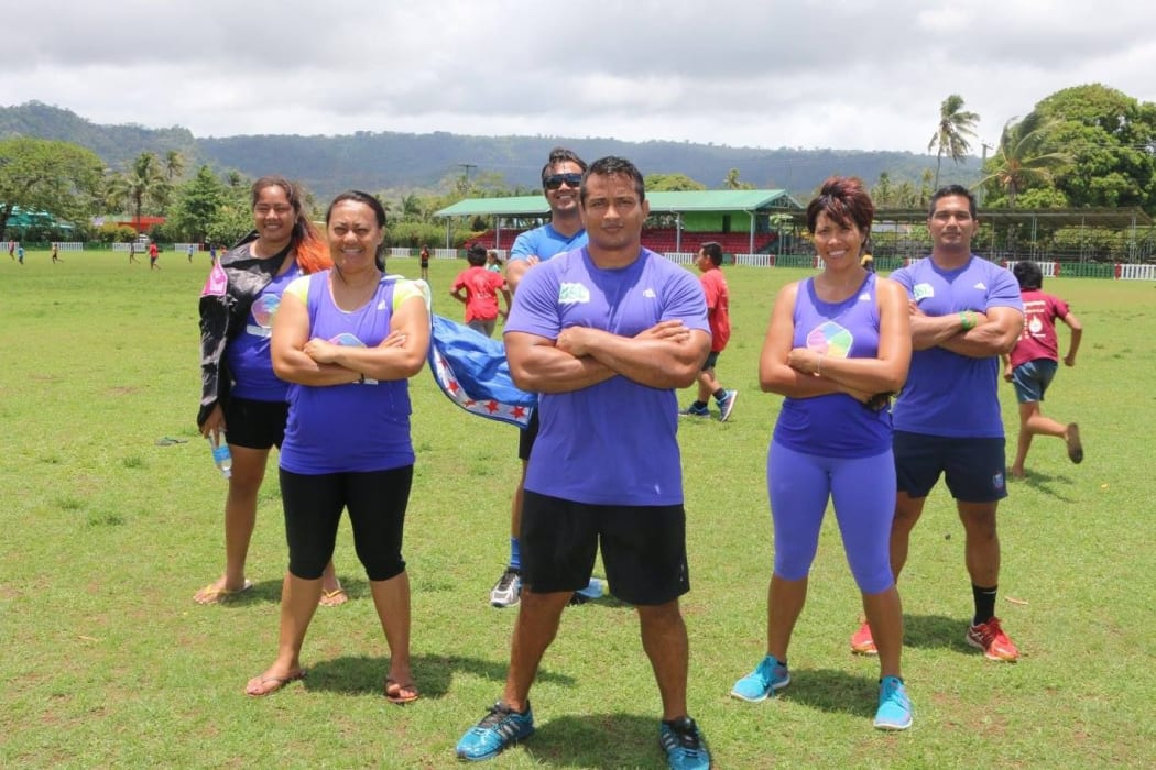 Volunteers including Visceta Meredith (front left) on Samoa's Nobesity programme