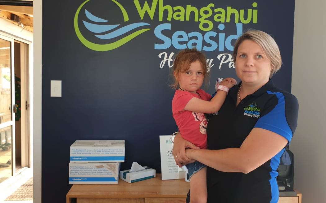 Whanganui Seaside Holiday Park co-owner Karla Swainson with daughter Charlie.