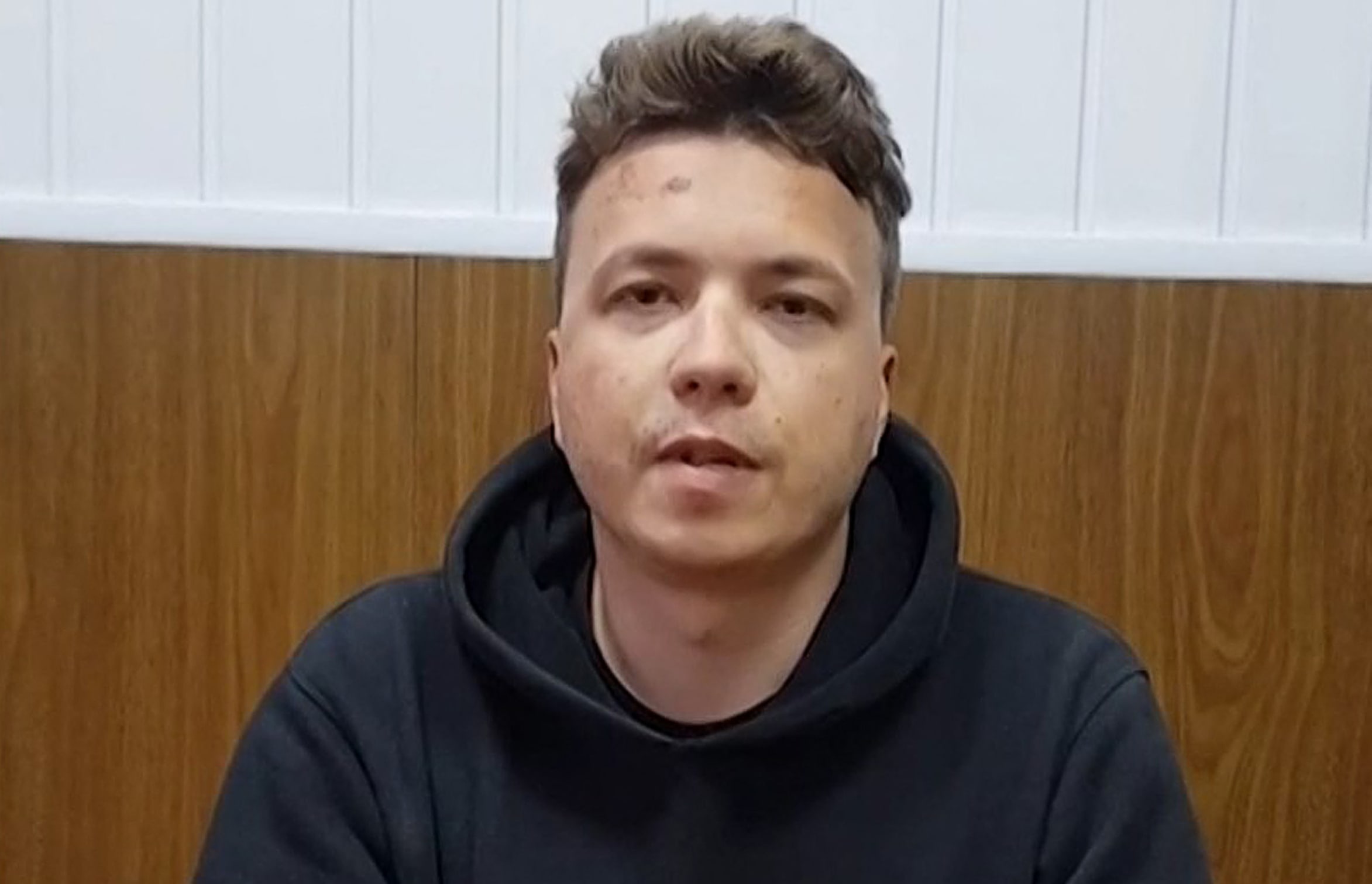 A video of Roman Protasevich in detention was released on Monday. The undated video was made available by anonymously-sourced Telegram channel Nevolf and shared on social media and Belarus State TV.