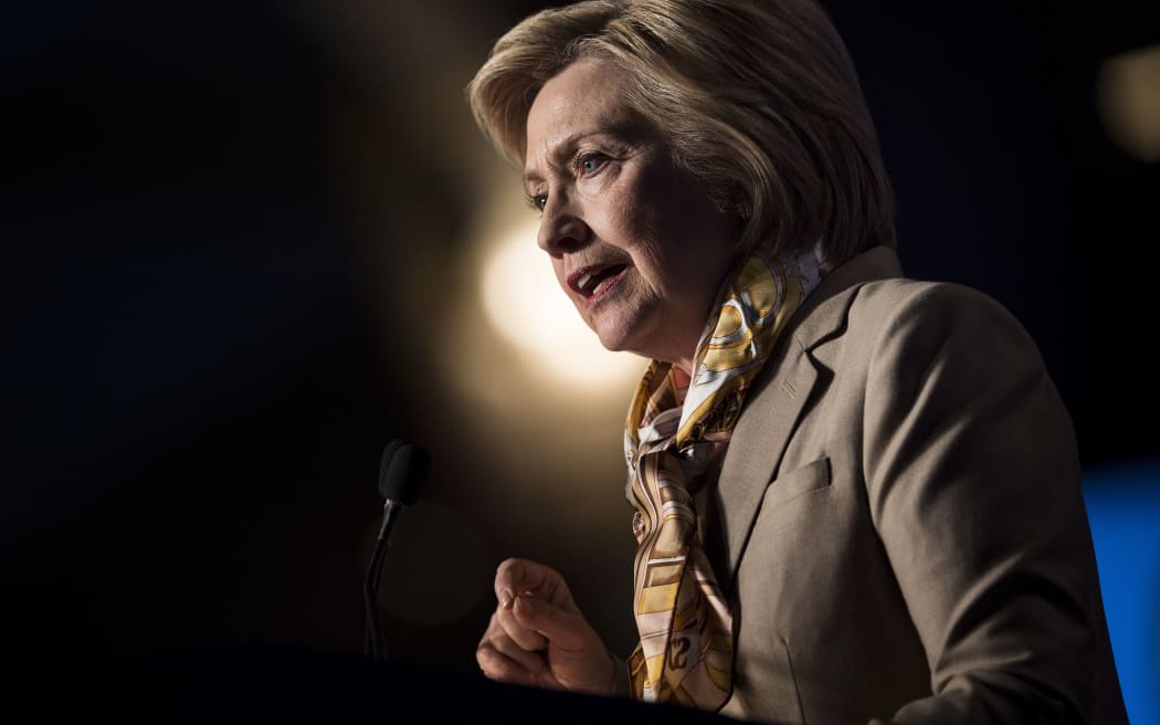 Democratic US Presidential hopeful Hillary Clinton