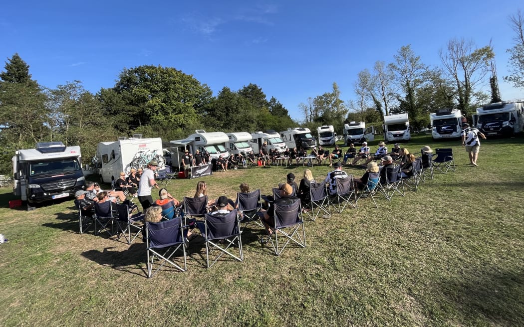 A boat park in Lyon managed to house the Good Bastards 18 campervans, thanks to the organisational skills of Tony Fraser.