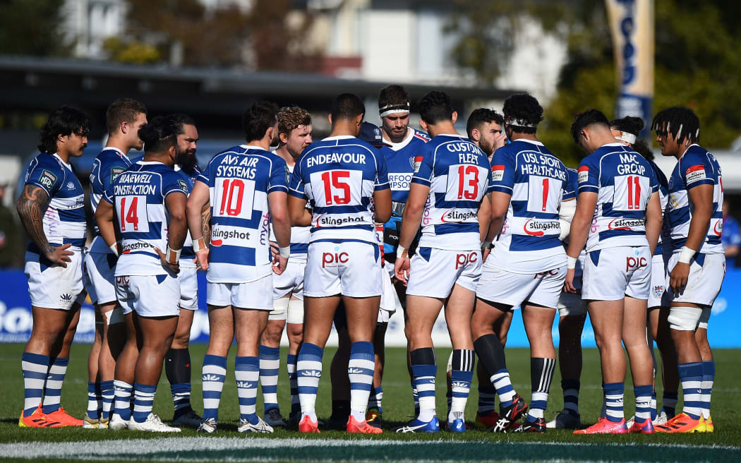Auckland team during their NPC rugby match against Tasman 2021.