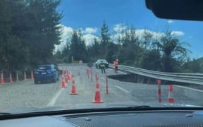 The underslip at State Highway 25 between Hikuai and Opoutere.