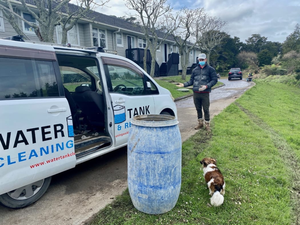 Daniel Bott's work van was one of those damaged in the flood.