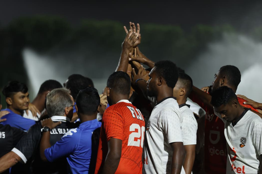 Fiji come together in Qatar before the OFC FIFA World Cup qualifiers.