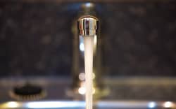Water running from a tap