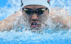 China's Wang Shun competes in the final of the men's 400m individual medley swimming event during the Hangzhou 2022 Asian Games.