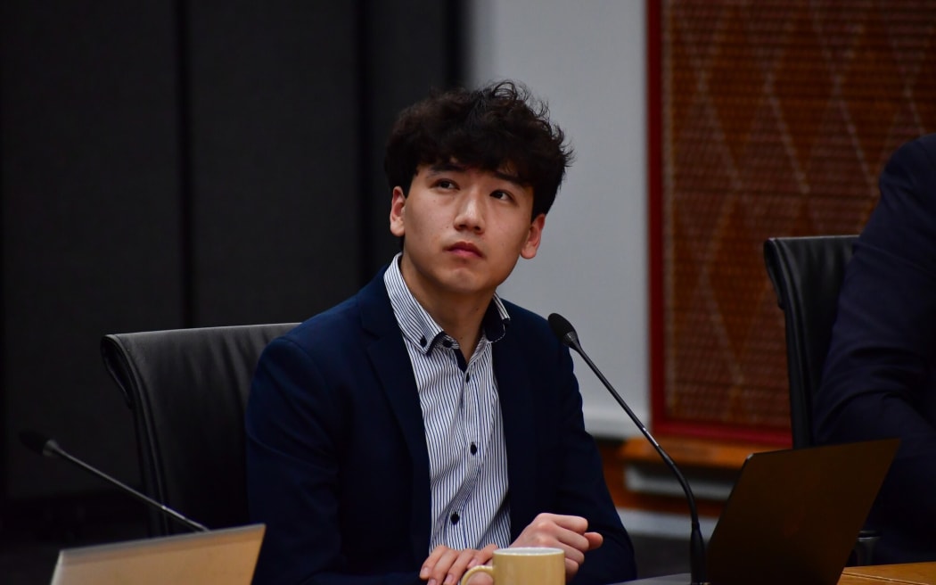 Rotorua Lakes Councillor Fisher Wang at a June 2025 meeting. Photo / Laura Smith