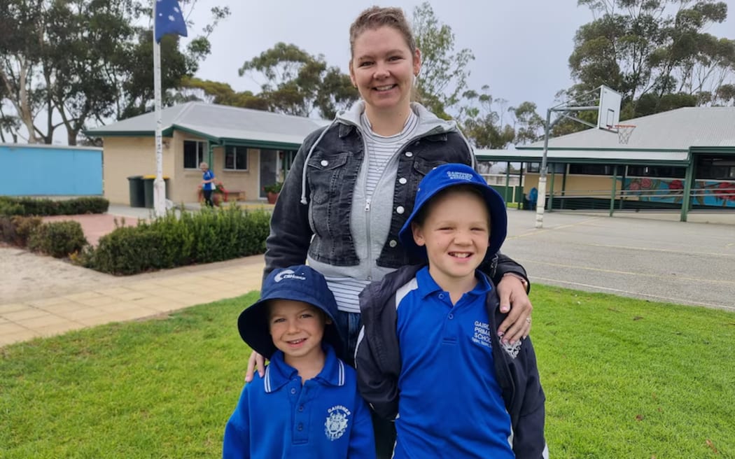 Megan Dorrell said Gairdner was the ideal school for her boys Wesley, 4, and Reuben, 7. (ABC Great Southern: Jamie Thannoo)