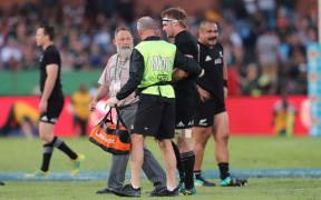 Sam Cane of New Zealand injured during the 2018 Rugby Championship match between South Africa and New Zealand at Loftus Stadium, 2018