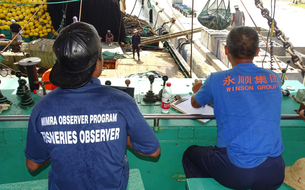 Fisheries observers monitor tuna catches on board purse seiners as well as in-port transshipment, which provides important data for fisheries managers.