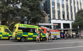 Emergency services respond to reports of a gas leak at the Augusta House building in central Auckland.