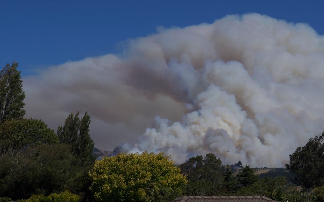 Fire in the Port Hills on 14 February 2024.