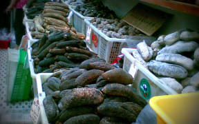 Dried Beche-de-mer at a market