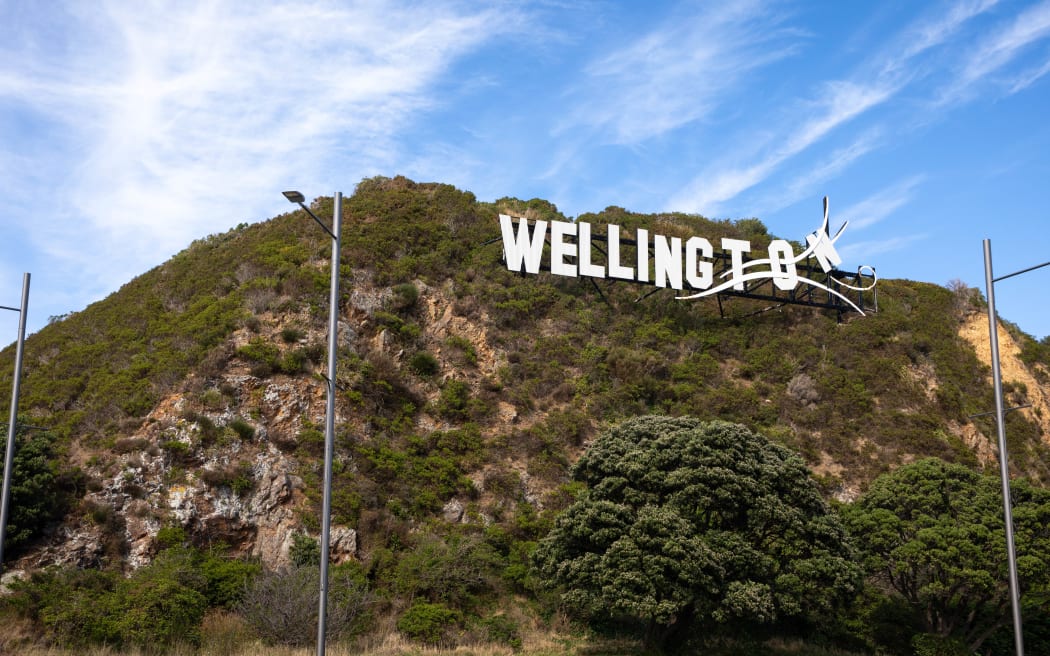 The Windy Wellington sign at Miramar during the Covid-19 alert level four lockdown.