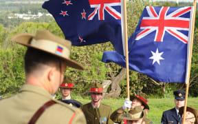 Australian and New Zealand Defence Force members at Gallipoli.