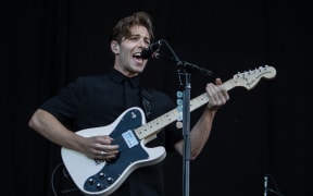 The Naked And Famous' Thom Powers performing at Auckland City Limits