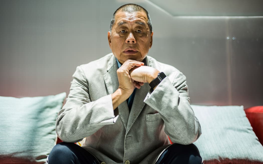 Millionaire media tycoon Jimmy Lai, 72, during an interview with AFP at the Next Digital offices in Hong Kong on 16 June 2020.