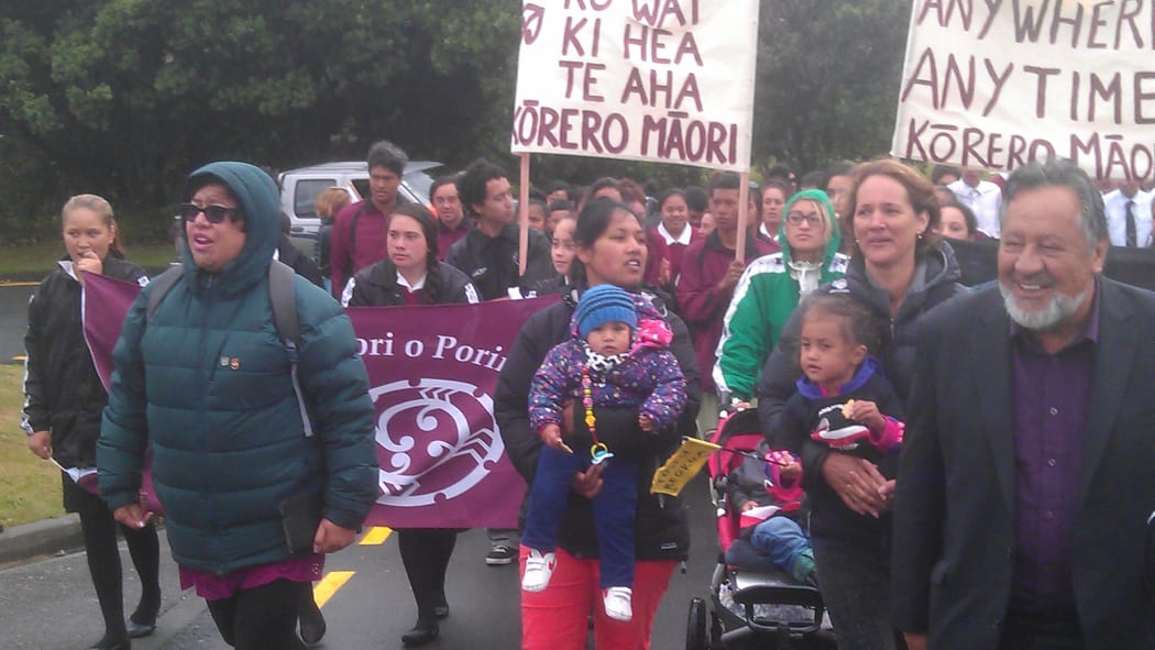 A Maori language hikoi in Porirua.