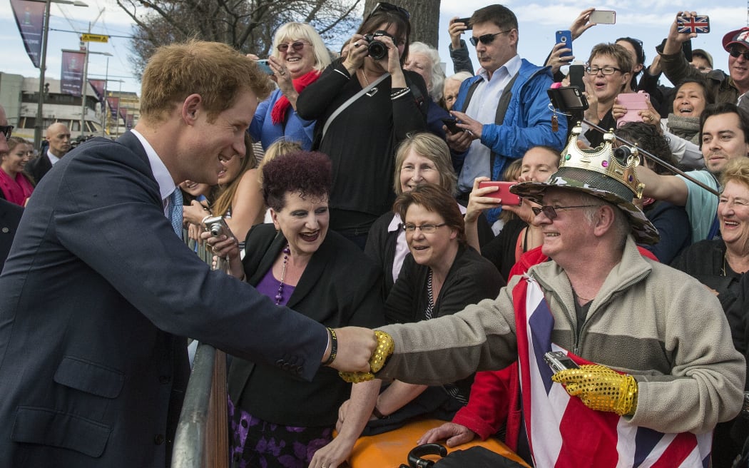Prince Harry meets the public.