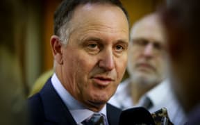 John Key during caucus run 1.03.16