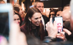 Labour members were in Lower Hutt today to visit Abstract Designs in Petone, do a walkabout in Queesngate Mall, and then went to a rally at in Wellington at Victoria University. 13 Oct 2020.