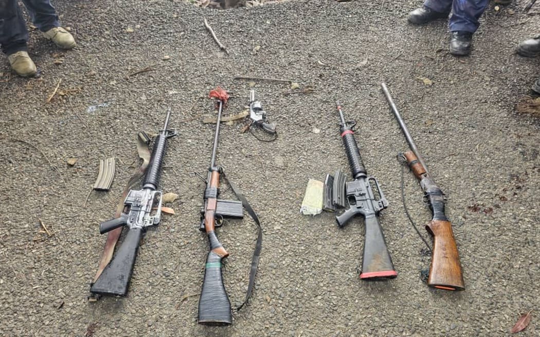 Papua New Guinea - Weapons confiscated by Police during a raid in the Tsak Valley during which five people were killed. 2 January 2026