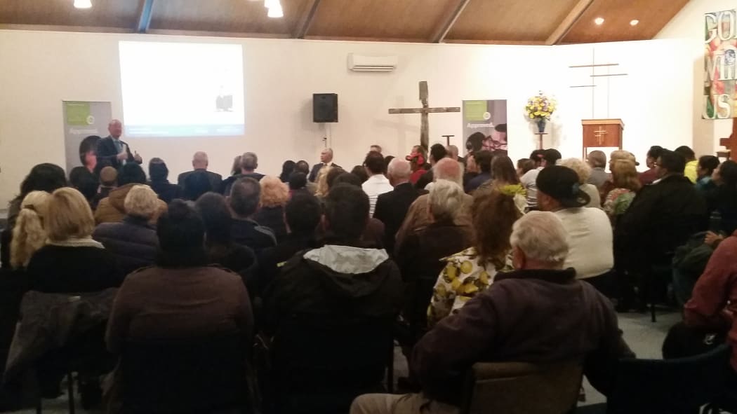 Over 100 people attended the first of the Government's public meetings on the new home buyers' scheme, in Henderson.