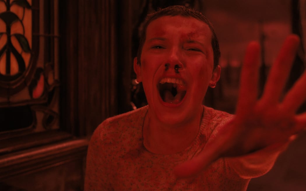 STRANGER THINGS. Millie Bobby Brown as Eleven in STRANGER THINGS. Cr. Courtesy of Netflix © 2022