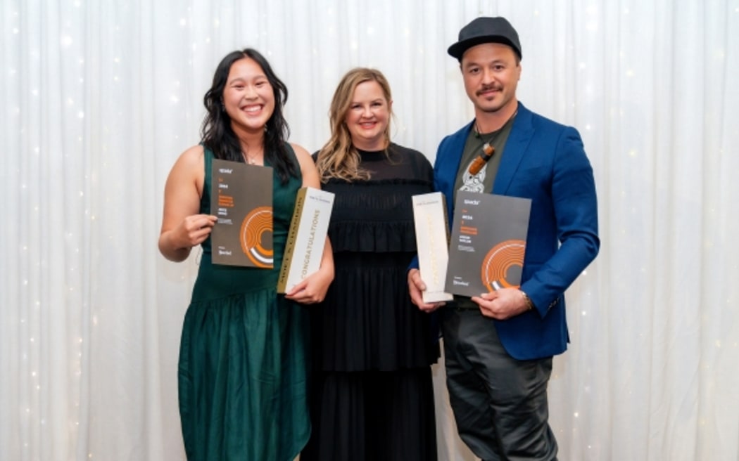 L-R: 2024 SPADA Emerging Producer Award Runner Up Joyce Wong, Rosie Hole (Hinterland), 2024 Emerging Producer Award Winner Jason Taylor