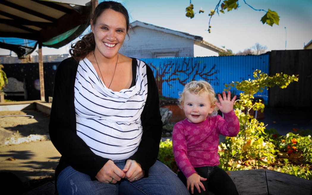 Linwood Playcentre member, Andrea Lee Read and her daughter.