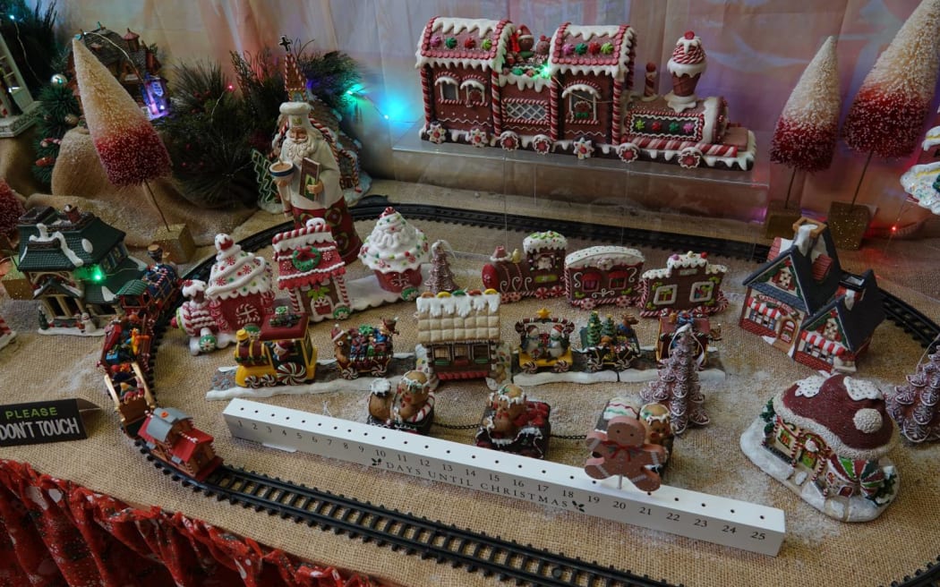 Greener says she has more than 300 Christmas-themed trains.