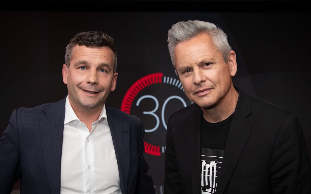 David Seymour in studio for '30 with Guyon Espiner'