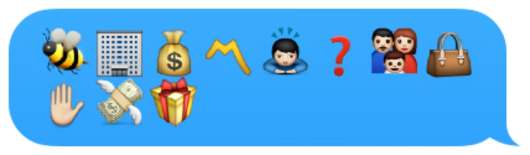 iPhone screenshot of emoji showing reduced tax take due to lower spending