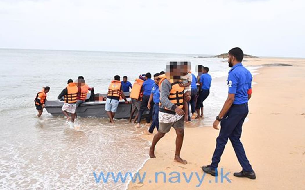 Sri Lanka Navy apprehends a local multiday fishing trawler with 38 individuals, suspected to be on an illegal migration attempt to a foreign country via sea, during a search operation carried out in southeastern seas of the island on 11 June, 2022.