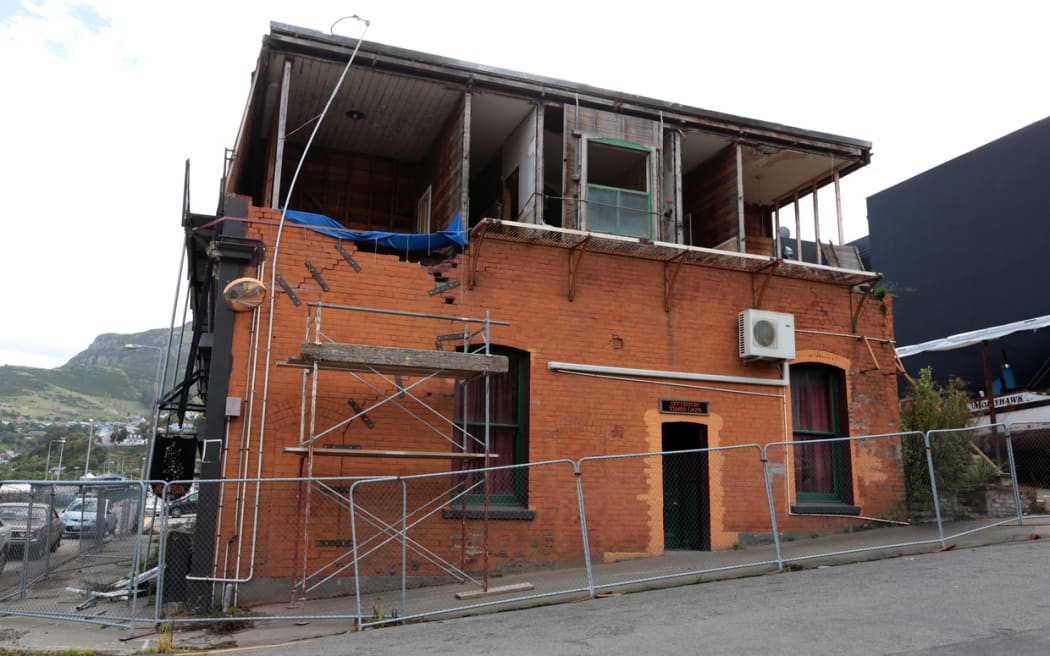 A quake-damaged Lyttelton house.